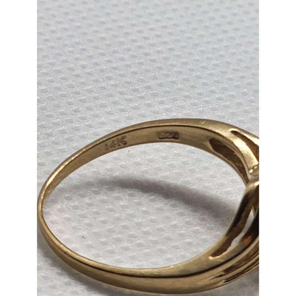 14K YELLOW GOLD RING TANZANITE & DIAMONDS SIZE 6 - Picture 5 of 9